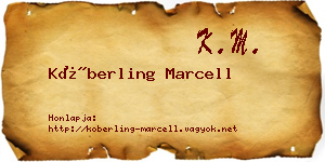 Köberling Marcell névjegykártya